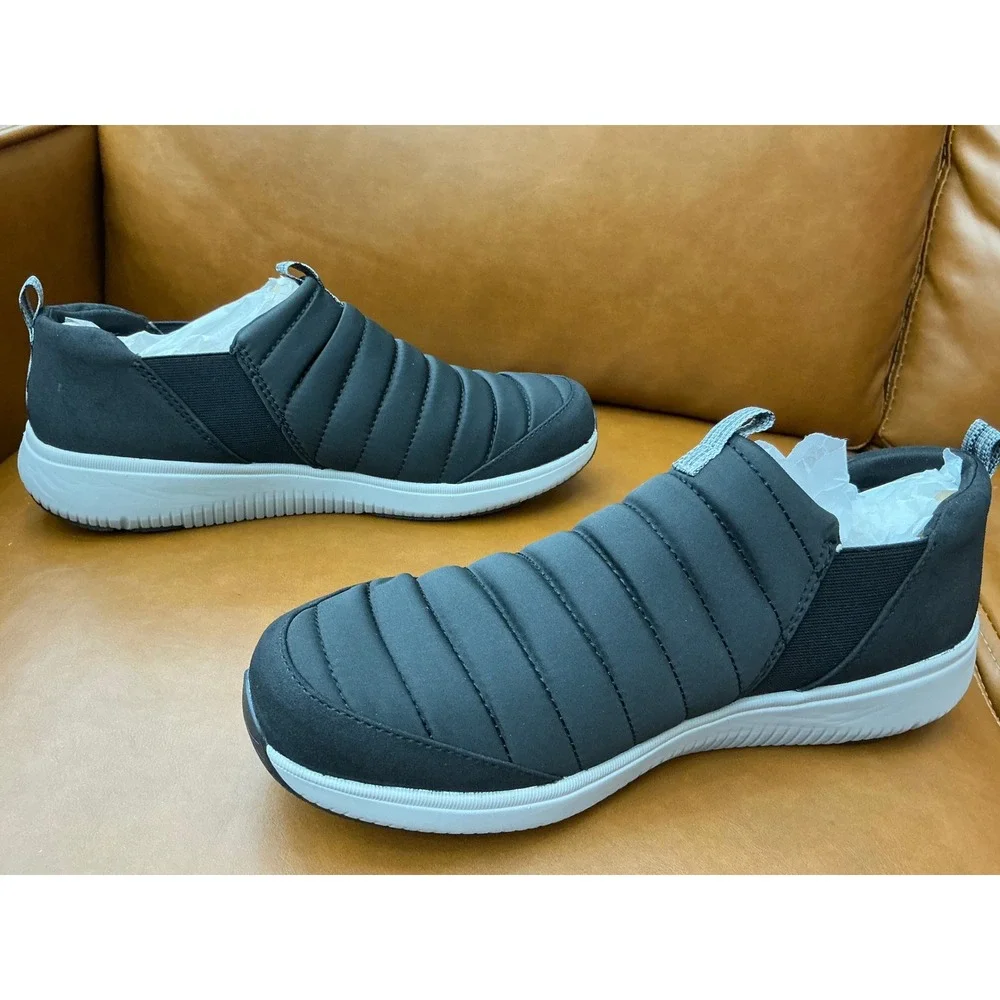 Ryka Pursuit Slip On Sneakers Womens 10W Black Quilted Comfort Walking
